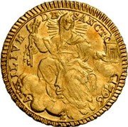 Italy Mezzo Zecchino Pius VI 1796 XXII KM# 1241 AV ILIVM DE SANOTO 1796 coin reverse