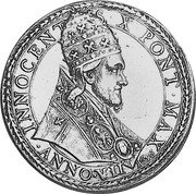 Italy Piastra Innocent X 1650 MDCL (1650)-VII KM# 254 INNOCENT X PONT MAX ANNO VII coin obverse Italy Piastra Innocent X 1650 MDCL (1650)-VII KM# 254 INNOCENT X PONT MAX ANNO VII coin obverse