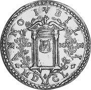 Italy Piastra Innocent X 1650 MDCL (1650)-VII KM# 254 ANNO IVBILEI MD CL RO MA coin reverse Italy Piastra Innocent X 1650 MDCL (1650)-VII KM# 254 ANNO IVBILEI MD CL RO MA coin reverse