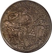 Italy Piastra Alessandro VII 1658 KM# 290 ALEX VII PONT MAX ROMÆ coin obverse Italy Piastra Alessandro VII 1658 KM# 290 ALEX VII PONT MAX ROMÆ coin obverse
