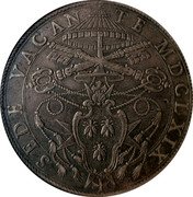 Italy Piastra Sede Vacante 1669 MDCLXIX KM# 319 SEDE VACANTE MDCLXIX coin obverse