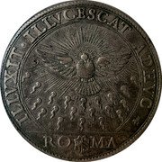 Italy Piastra Sede Vacante 1669 MDCLXIX KM# 319 ILLVXIT ILLVCESCAT ADHVC RO MA coin reverse