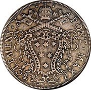 Italy Piastra Clemente X 1672 MDCLXXII KM# 353 PONT MAX CLEMENS X coin obverse