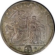 Italy Piastra Clemente X 1673 MDCLXXIII (1673)-IIII KM# 355 BEATO PIO V coin reverse Italy Piastra Clemente X 1673 MDCLXXIII (1673)-IIII KM# 355 BEATO PIO V coin reverse