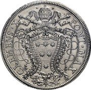 Italy Piastra Clement X 1675 MDCLXXV KM# 371 CLEMENS X PONT MAX coin obverse Italy Piastra Clement X 1675 MDCLXXV KM# 371 CLEMENS X PONT MAX coin obverse