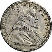 Italy Piastra Clement X 1675 MDCLXXV KM# 369 CLEMENS X PONT MAX AN IVB coin obverse Italy Piastra Clement X 1675 MDCLXXV KM# 369 CLEMENS X PONT MAX AN IVB coin obverse