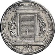 Italy Piastra Clement X 1675 MDCLXXV KM# 371 DABIT FRVCTVM SVVMIN TEMPORE MDCL XXV coin reverse Italy Piastra Clement X 1675 MDCLXXV KM# 371 DABIT FRVCTVM SVVMIN TEMPORE MDCL XXV coin reverse