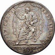 Italy Piastra Innocent XI 1680 KM# 421.2 ET IN CÆLIS ERIT LIGATVM 16 80 coin reverse Italy Piastra Innocent XI 1680 KM# 421.2 ET IN CÆLIS ERIT LIGATVM 16 80 coin reverse