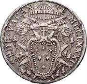 Italy Piastra Paluzzo Paluzzi Altieri 1689 MDCLXXXIX KM# 497 SEDE VACAN TE MDCLXXXIX coin obverse Italy Piastra Paluzzo Paluzzi Altieri 1689 MDCLXXXIX KM# 497 SEDE VACAN TE MDCLXXXIX coin obverse