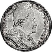 Italy Piastra Innocent XII 1696 V KM# 598 INNOCEN XII PONT M AN V coin obverse Italy Piastra Innocent XII 1696 V KM# 598 INNOCEN XII PONT M AN V coin obverse