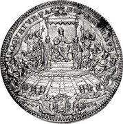 Italy Piastra Innocent XII 1696 V KM# 598 LOQVETVR PAC EM GENTIVBS P P B F 1696 coin reverse Italy Piastra Innocent XII 1696 V KM# 598 LOQVETVR PAC EM GENTIVBS P P B F 1696 coin reverse