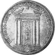 Italy Piastra Clement XI 1700 MDCC (1700)-I KM# 653 PORTAM SANCTAM CLAVSIT A TVBILEI MD.C.C. RO MA coin reverse Italy Piastra Clement XI 1700 MDCC (1700)-I KM# 653 PORTAM SANCTAM CLAVSIT A TVBILEI MD.C.C. RO MA coin reverse