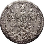 Italy Piastra Clement XI 1702 II KM# 664 DILEXI DE COREM DOMVS TVÆ P.P.B 1702 coin reverse Italy Piastra Clement XI 1702 II KM# 664 DILEXI DE COREM DOMVS TVÆ P.P.B 1702 coin reverse
