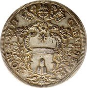 Italy Piastra Clement XI 1703 III KM# 667 CLEMENS XI PONT M A III coin obverse Italy Piastra Clement XI 1703 III KM# 667 CLEMENS XI PONT M A III coin obverse