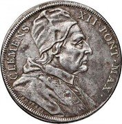 Italy Piastra Clement XII 1731 MDCCXXXI KM# 842 CLEMS XII. PONT. MAX. HAMERANI coin obverse