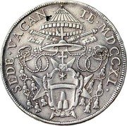 Italy Piastra Annibale Albani 1740 MDCCXL KM# 930 SEDE VACAN TE MDCCXL coin obverse Italy Piastra Annibale Albani 1740 MDCCXL KM# 930 SEDE VACAN TE MDCCXL coin obverse