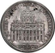 Italy Piastra Innocent XI ND (1677) II KM# 399 PORTÆ INFERI NON PRÆVALEBVNT RO MÆ coin reverse Italy Piastra Innocent XI ND (1677) II KM# 399 PORTÆ INFERI NON PRÆVALEBVNT RO MÆ coin reverse