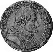 Italy Piastra Innocent XI ND (1682) VII KM# 427 INNOCEN XI PONT MAX A VII coin obverse Italy Piastra Innocent XI ND (1682) VII KM# 427 INNOCEN XI PONT MAX A VII coin obverse