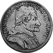 Italy Piastra Innocent XI ND (1682) VII KM# 426 INNOCEN XI PONT MAX A VII coin obverse Italy Piastra Innocent XI ND (1682) VII KM# 426 INNOCEN XI PONT MAX A VII coin obverse