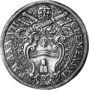 Italy Piastra Clemente XI ND (1708) VII KM# 710 CLEMENS XI P M ANN VII coin obverse Italy Piastra Clemente XI ND (1708) VII KM# 710 CLEMENS XI P M ANN VII coin obverse