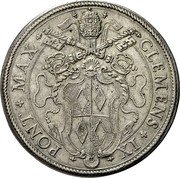 Italy Piastra Clement IX ND KM# 311 CLEMENS IX PONT MAX coin obverse Italy Piastra Clement IX ND KM# 311 CLEMENS IX PONT MAX coin obverse