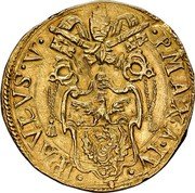 Italy Quadrupla Scudo D'oro Paul V 1608 MDCVIII (1608)-IV KM# 55 PAVLVS V P MAX A IV coin obverse