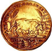 Italy Quadrupla Scudo D'oro Alexander VIII 1690 MDCXC (1690)-I KM# A532 RH FRVMENTRIA RESTILVIA MDCXC coin reverse Italy Quadrupla Scudo D'oro Alexander VIII 1690 MDCXC (1690)-I KM# A532 RH FRVMENTRIA RESTILVIA MDCXC coin reverse
