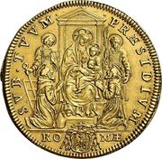 Italy Quadrupla (4) Scudo D'oro Innocent XI ND (1676) I KM# 395 SVB TVVM PRÆSIDIVM RO MÆ coin reverse Italy Quadrupla (4) Scudo D'oro Innocent XI ND (1676) I KM# 395 SVB TVVM PRÆSIDIVM RO MÆ coin reverse