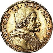 Italy Quadrupla Scudo D'oro Innocent XI ND (1681) VI KM# 425 INNOCEN XI PONT MAX AN VI coin obverse