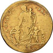 Italy Quadrupla Scudo D'oro Clement XI ND (1707) VII KM# 702 A DEO ET PRO E H coin reverse Italy Quadrupla Scudo D'oro Clement XI ND (1707) VII KM# 702 A DEO ET PRO E H coin reverse
