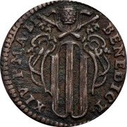 Italy Quattrino Benedict XIV 1740 1740-I KM# 884 BENEDICT XIV P M A I coin obverse Italy Quattrino Benedict XIV 1740 1740-I KM# 884 BENEDICT XIV P M A I coin obverse