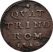 Italy Quattrino Benedict XIV 1740 1740-I KM# 884 QVAT TRINO ROM 1740 coin reverse Italy Quattrino Benedict XIV 1740 1740-I KM# 884 QVAT TRINO ROM 1740 coin reverse