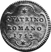 Italy Quattrino Benedict XIV 1752 KM# 1177.2 QVATRINO ROMANO 1752 coin reverse Italy Quattrino Benedict XIV 1752 KM# 1177.2 QVATRINO ROMANO 1752 coin reverse