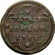 Italy Quattrino Benedict XIV 1752 XII KM# 1177.1 QVATRINO ROMANO 1752 coin reverse Italy Quattrino Benedict XIV 1752 XII KM# 1177.1 QVATRINO ROMANO 1752 coin reverse