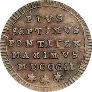 Italy Quattrino Pius VII 1802 R MDCCCII (1802)-II KM# 1264 PIVS SEPTIMVS PONTIFEX MAXIMVS MDCCCII coin reverse Italy Quattrino Pius VII 1802 R MDCCCII (1802)-II KM# 1264 PIVS SEPTIMVS PONTIFEX MAXIMVS MDCCCII coin reverse