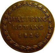 Italy Quattrino Leo XII Without mintmark 1824 (B) I KM# 1294.1 QVATTRINO ROMANO 1824 coin reverse Italy Quattrino Leo XII Without mintmark 1824 (B) I KM# 1294.1 QVATTRINO ROMANO 1824 coin reverse