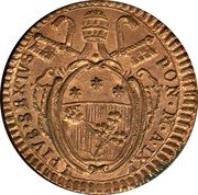 Italy Quattrino (Pius VI) KM# 1223 PIVS SEXTVS PON M A IX coin obverse Italy Quattrino (Pius VI) KM# 1223 PIVS SEXTVS PON M A IX coin obverse