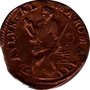 Italy Quattrino (Paulus V Left hand on sword) KM# 35 X PAVLVS AL MA ROMA A II coin reverse Italy Quattrino (Paulus V Left hand on sword) KM# 35 X PAVLVS AL MA ROMA A II coin reverse