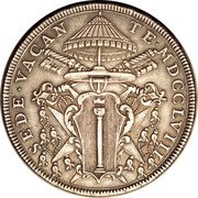 Italy Scudo Girolamo Colonna di Sciarra 1758 MDCCLVIII KM# 1187 SEDE VACAN TE MDCCLVIII coin obverse Italy Scudo Girolamo Colonna di Sciarra 1758 MDCCLVIII KM# 1187 SEDE VACAN TE MDCCLVIII coin obverse