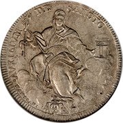Italy Scudo Pius VII 1802 R III KM# 1249 AVXILIVM DE SANCTO 1802 G. HAMERANI coin reverse Italy Scudo Pius VII 1802 R III KM# 1249 AVXILIVM DE SANCTO 1802 G. HAMERANI coin reverse