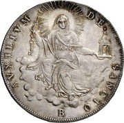 Italy Scudo Sede Vacante 1823 B KM# 1292 AVXILIVM DE SANCTO B coin reverse Italy Scudo Sede Vacante 1823 B KM# 1292 AVXILIVM DE SANCTO B coin reverse