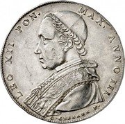 Italy Scudo LEO XII 1826 B III KM# 1297.1 LEO XII PON. MAX. ANNO III G CERBARA F coin obverse Italy Scudo LEO XII 1826 B III KM# 1297.1 LEO XII PON. MAX. ANNO III G CERBARA F coin obverse