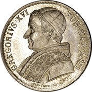 Italy Scudo Gregorio XVI 1833 R III KM# 1315.2 GREGORIVS XVI PON MAX A III NIC CERBARA 1833 coin obverse Italy Scudo Gregorio XVI 1833 R III KM# 1315.2 GREGORIVS XVI PON MAX A III NIC CERBARA 1833 coin obverse