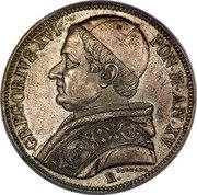 Italy Scudo Gregorio XVI 1845 R XV KM# 1324 GREGORIVS XVI PON M AN XV R CERBARA coin obverse Italy Scudo Gregorio XVI 1845 R XV KM# 1324 GREGORIVS XVI PON M AN XV R CERBARA coin obverse