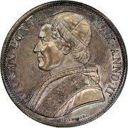 Italy Scudo Pius IX 1847 R II KM# 1336.1 PIVS IX PONT MAX ANNO II coin obverse Italy Scudo Pius IX 1847 R II KM# 1336.1 PIVS IX PONT MAX ANNO II coin obverse