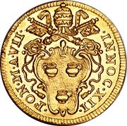 Italy Scudo D'oro Innocent XII 1697 VII KM# 602 INNOC XII PON M A VII coin obverse Italy Scudo D'oro Innocent XII 1697 VII KM# 602 INNOC XII PON M A VII coin obverse