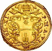 Italy Scudo D'oro Clement XI 1706 1706-VI KM# 687 CLEM XI P M A VI coin obverse Italy Scudo D'oro Clement XI 1706 1706-VI KM# 687 CLEM XI P M A VI coin obverse