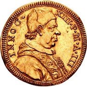 Italy Scudo D'oro Innocent XIII 1723 ND(1723)-III KM# 792 INNOC XIII P M A III coin obverse