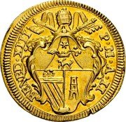 Italy Scudo D'oro Benedict XIII 1725 MDCCXXV-II KM# 811 BENED XIII P M A II coin obverse Italy Scudo D'oro Benedict XIII 1725 MDCCXXV-II KM# 811 BENED XIII P M A II coin obverse