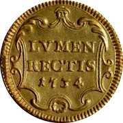 Italy Scudo D'oro Clement XII 1734 1734-V KM# 854 LVMEN RECTIS 1734 coin reverse Italy Scudo D'oro Clement XII 1734 1734-V KM# 854 LVMEN RECTIS 1734 coin reverse